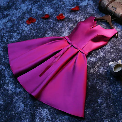 Simple Satin Hoco Dress Short Homecoming Dresses SH139