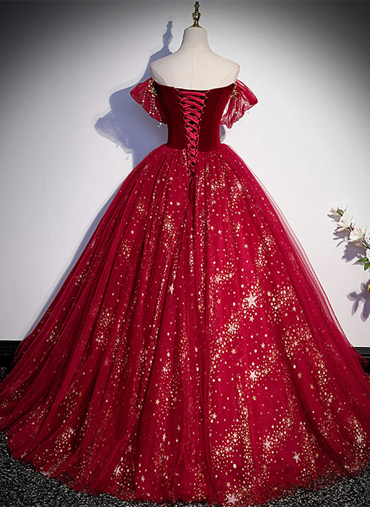 Vestido de fiesta de tul color vino tinto con escote corazón, vestido de fiesta de tul color vino tinto para dulces 16 TP1115