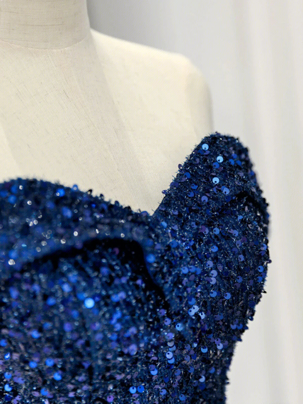 Blue Sequins Sweetheart Off Shoulder Evening Dress, A-Line Blue Long Party Dress Prom Dress TP1215
