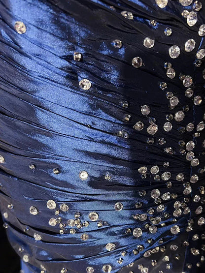 Sexy Sweetheart Sleeveless Mermaid Satin Long Prom Dresses For Party TP1376