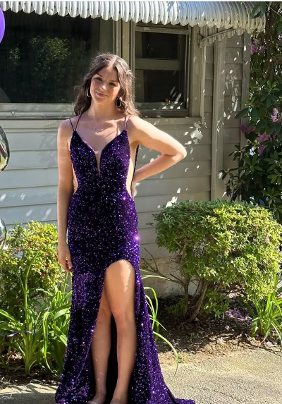 Vestidos de fiesta de sirena con escote en V profundo y espalda descubierta, vestidos de noche formales de sirena con espalda descubierta TP14