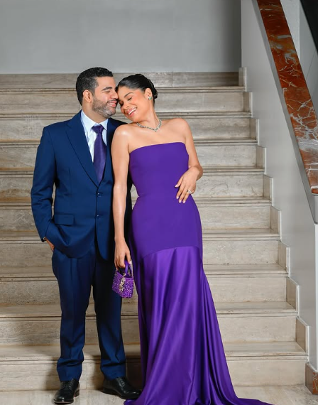 Vestido de noche formal de satén sin tirantes, con escote palabra de honor y corte sirena en morado, TP1911