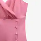 Vestido rosa con tirantes finos y abertura para fiesta de cumpleaños, graduación, TP2072