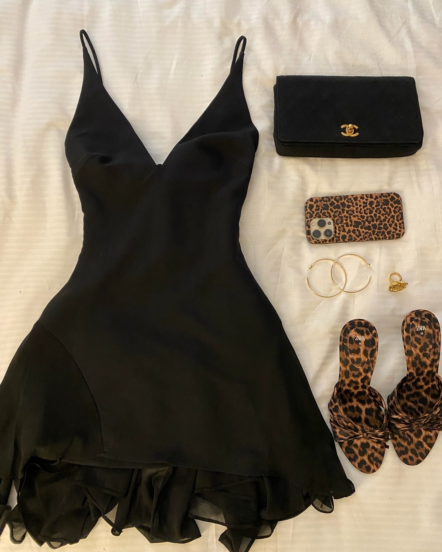 Sexy Black Strap Deep V Neck Chiffon Mini Ball Gown Evening Dress TP2178