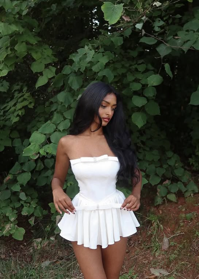 Chic White A-Line Strapless Bow Mini Party Dress Homecoming Dress TP2227
