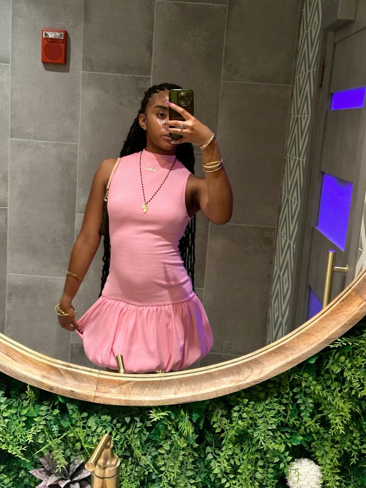 Pink Turtleneck Sleeveless Tutu Mini Birthday Party Dress Homecoming Dress TP2251