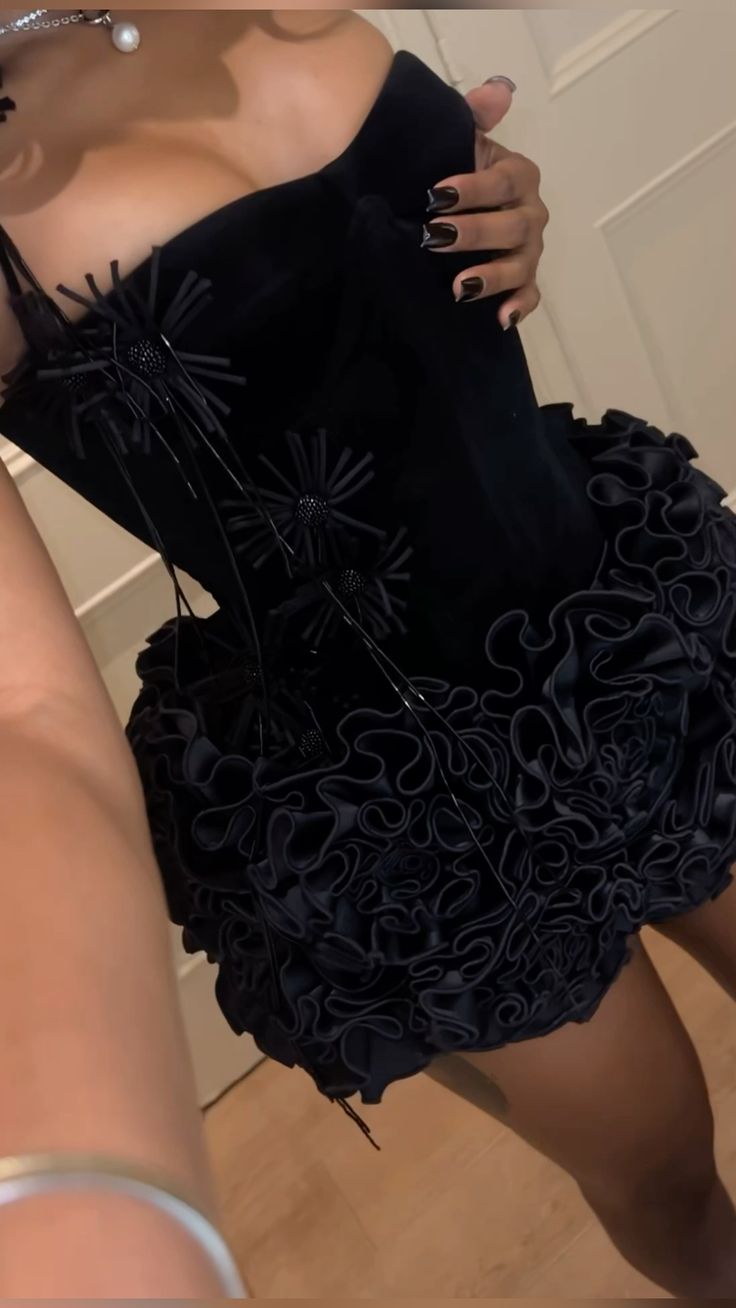 Sexy Black Off Shoulder Halter Neck Mini Party Dress Homecoming Dress TP2272