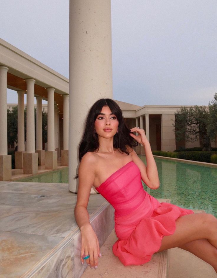 Sweet Pink Puff Skirt Strapless Tulle Mini Birthday Party Dress Homecoming Dress TP2319