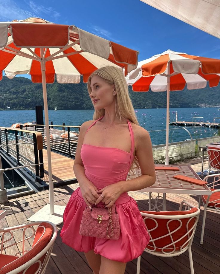 Vestido corto rosa con tutú, sin mangas y cuello halter para fiesta de cumpleaños y graduación, TP2373