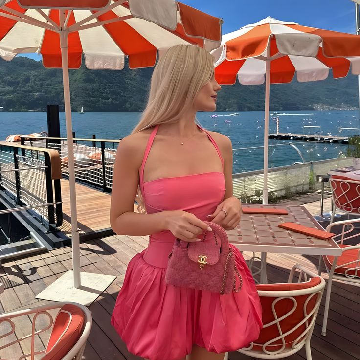 Vestido corto rosa con tutú, sin mangas y cuello halter para fiesta de cumpleaños y graduación, TP2373