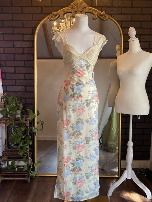 Vestido de fiesta vintage de sirena con encaje marfil y espalda descubierta, TP2487
