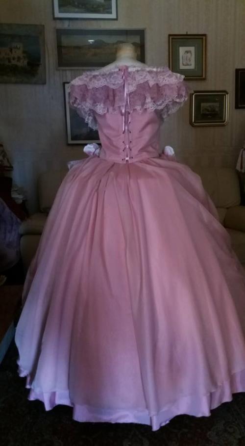 Vestido de noche largo estilo palacio francés vintage con encaje, corte A, TP2542