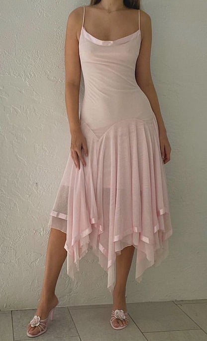 Vestido de fiesta rosa sencillo, sin tirantes, sin mangas, corte A, de gasa, largo hasta el tobillo, TP2552