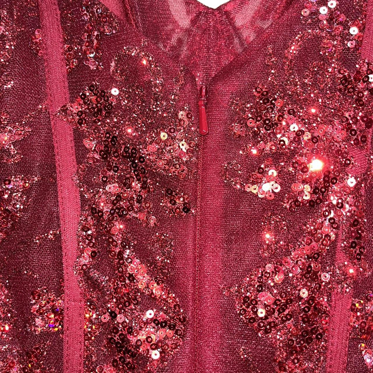 Vestido de noche sexy color burdeos sin tirantes, escote en V, sirena, lentejuelas, TP2576