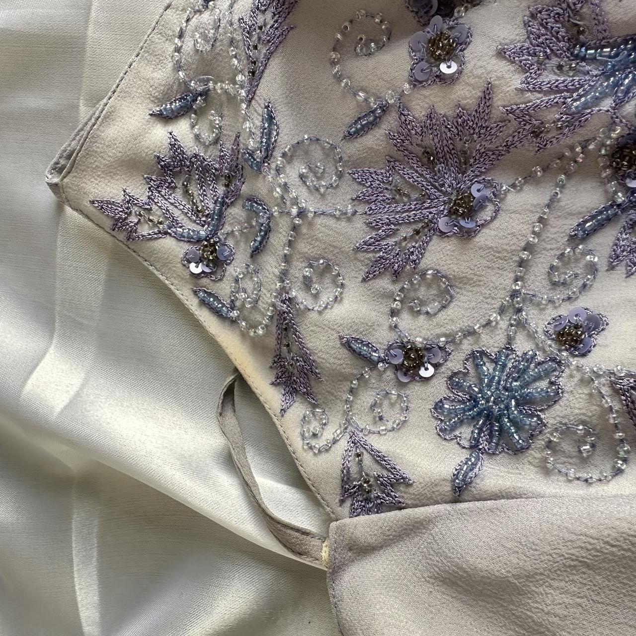 Vestido de noche vintage de gasa con cuentas, sin mangas y sin tirantes, TP2605
