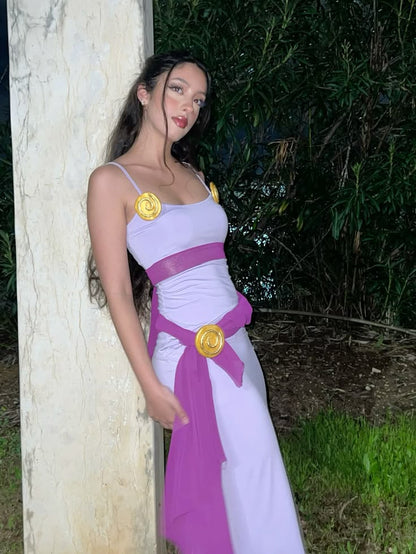 Vestido de fiesta largo tipo sirena, sin tirantes, color morado, encantador, TP2617