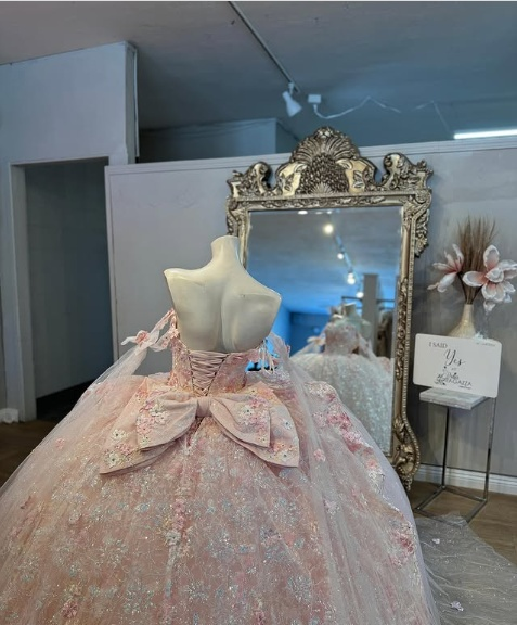 Vestido de princesa rosa claro con escote corazón y lazo, corte A, para fiesta de noche, TP2767
