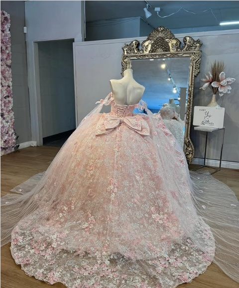 Vestido de princesa rosa claro con escote corazón y lazo, corte A, para fiesta de noche, TP2767