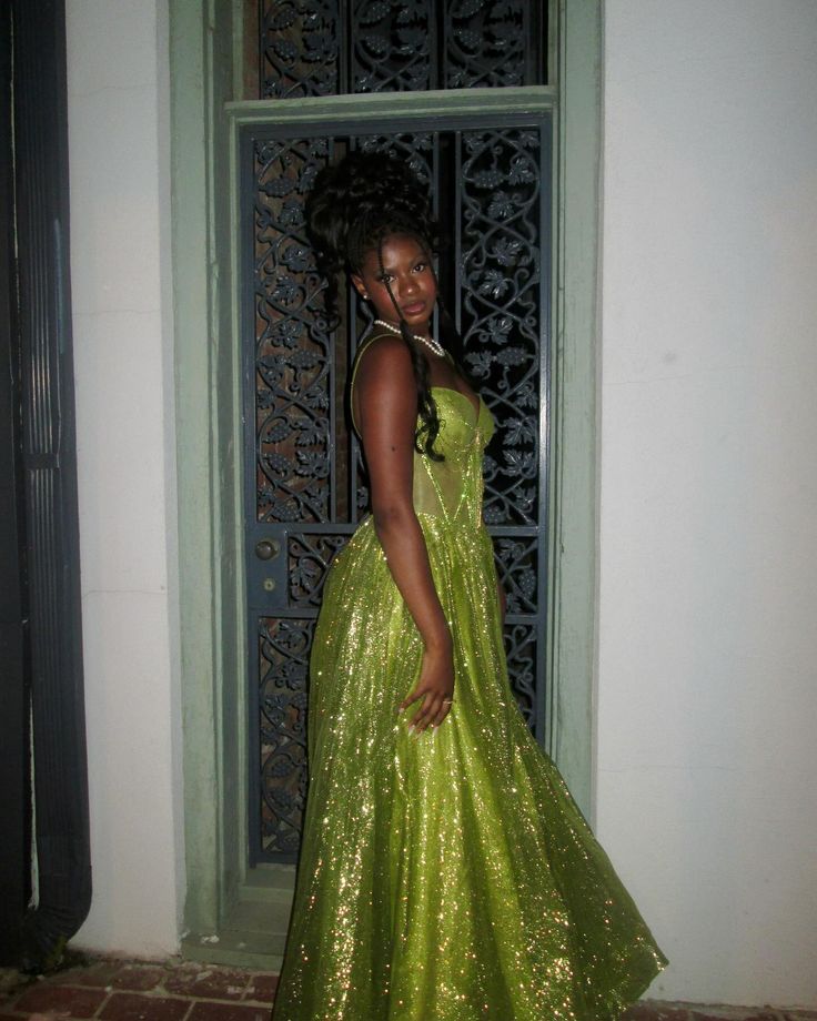 Vestido de fiesta largo verde brillante sin tirantes, corte A, vestido de noche TP2784