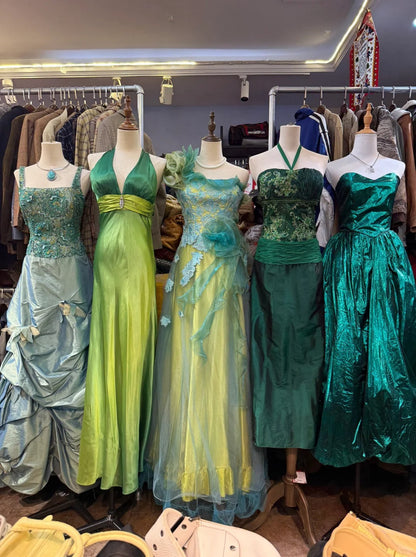 Green Gorgeous Fashion Vintage Exquisite Floral Beads Elegant Long Backless Satin Ball Gown Evening Dress Party Dress gh4141
