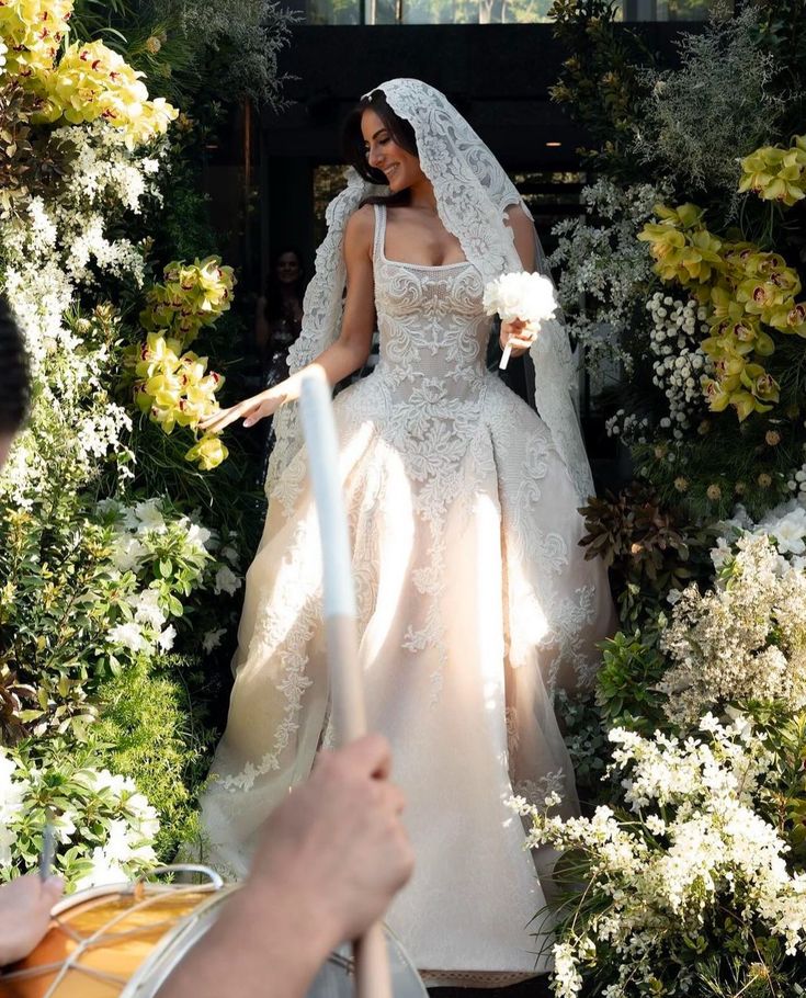 Vestido de novia rústico, vestido de fiesta, escote cuadrado, encaje blanco, tul, largo, para novias de verano, W0143