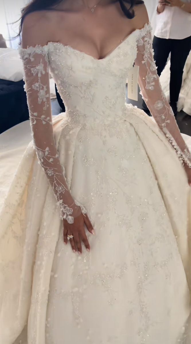 Vestido de novia de ensueño, vestido de fiesta con hombros descubiertos y encaje, vestidos de novia W0108