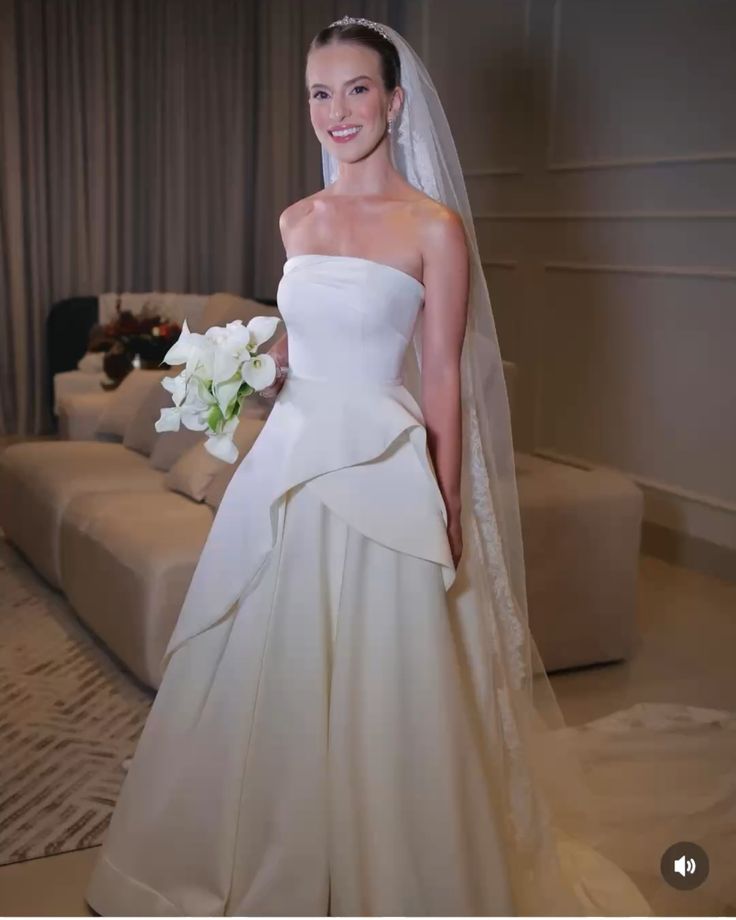 Vestido de novia modesto, vestido de fiesta sin tirantes, blanco, de satén, largo, para novias, W0114