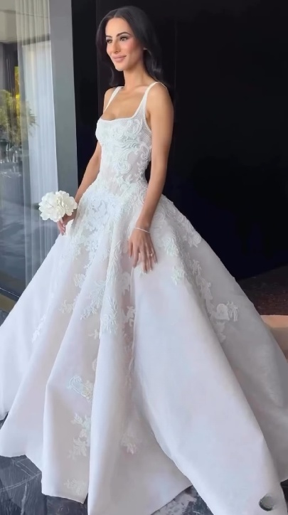 Vestido de novia rústico, vestido de fiesta, escote cuadrado, encaje blanco, tul, largo, para novias de verano, W0143