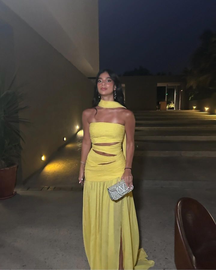 Vestido de fiesta amarillo de gasa sin tirantes, corte A, para 20 cumpleaños, para graduación, para 18 cumpleaños, W0191
