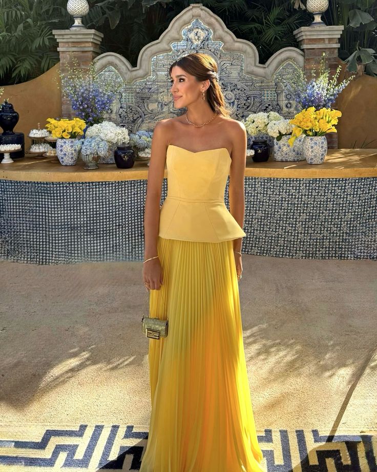 Modest A line Sweetheart Chiffon Yellow 20th Birthday Dress Prom Dress 18th Birthday Outfits Holiday Outfit W0197