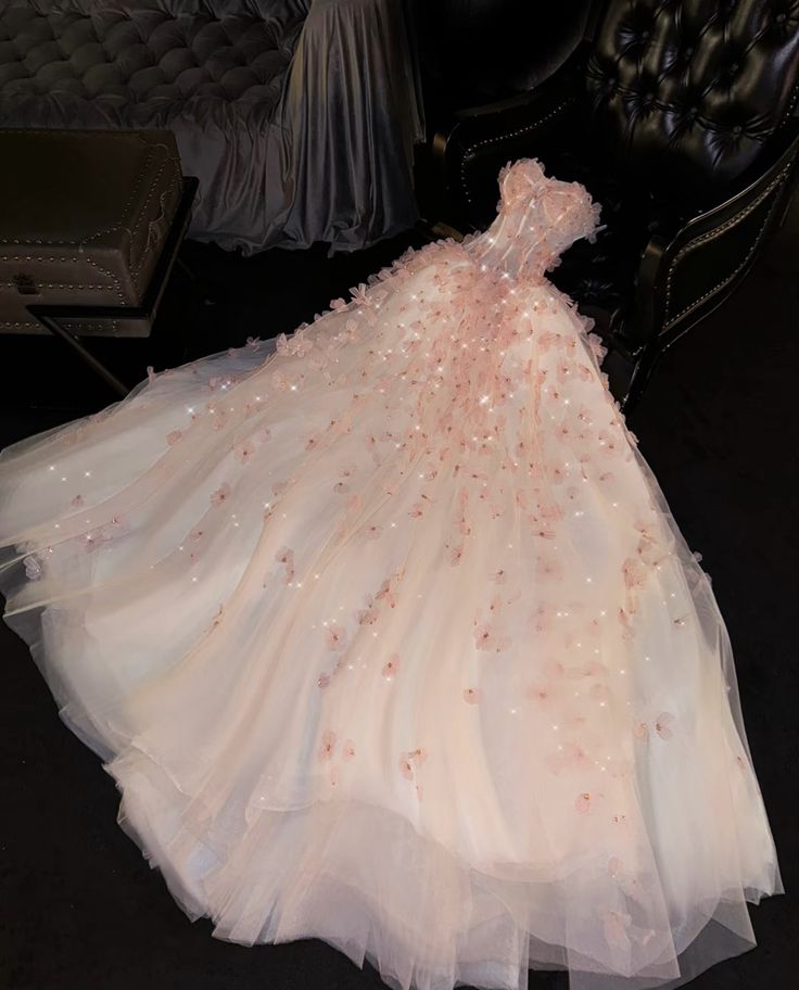 Vestido de quinceañera largo de tul rosa con escote corazón, único, para 16 años, formal, W0293
