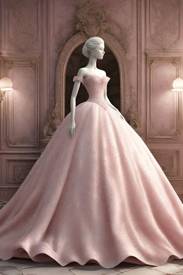 Hermoso vestido de quinceañera largo con hombros descubiertos, rosa, con cuentas, formal, de manga corta, con flores, para 15 años, dulce 16, W0296