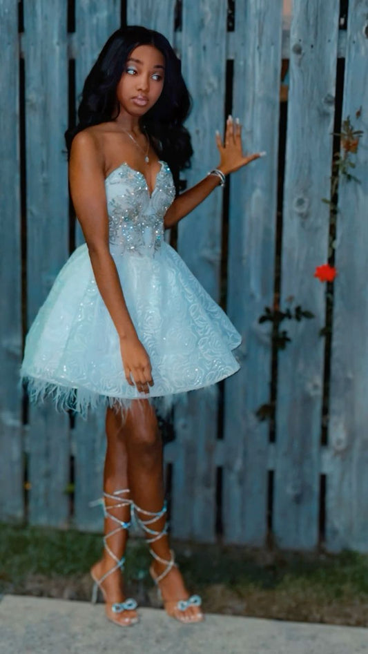 Pretty Ball Gown Sweetheart White Black Girl Homecoming Dress Summer Hoco Dresses Cocktail Dress For Senior Teens W0454