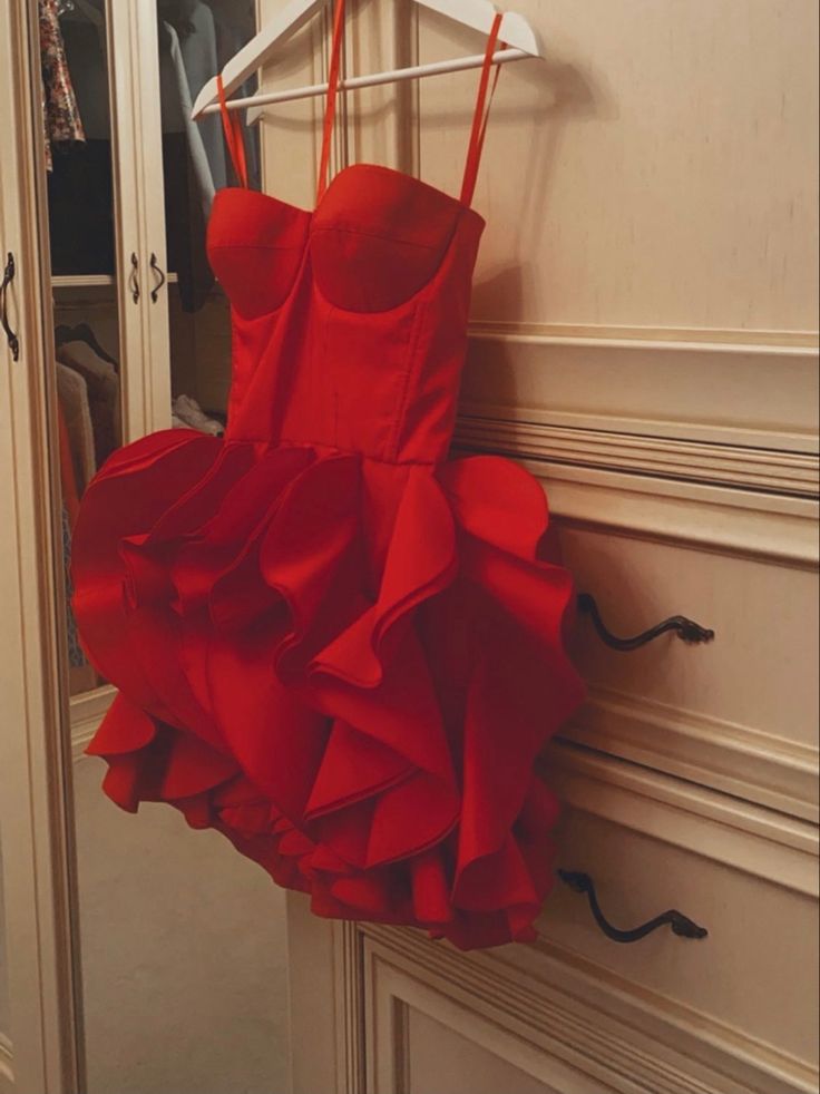 Vestido corto rojo con escote en forma de corazón para fiesta de verano, para escuela secundaria, cóctel, cumpleaños, W0575