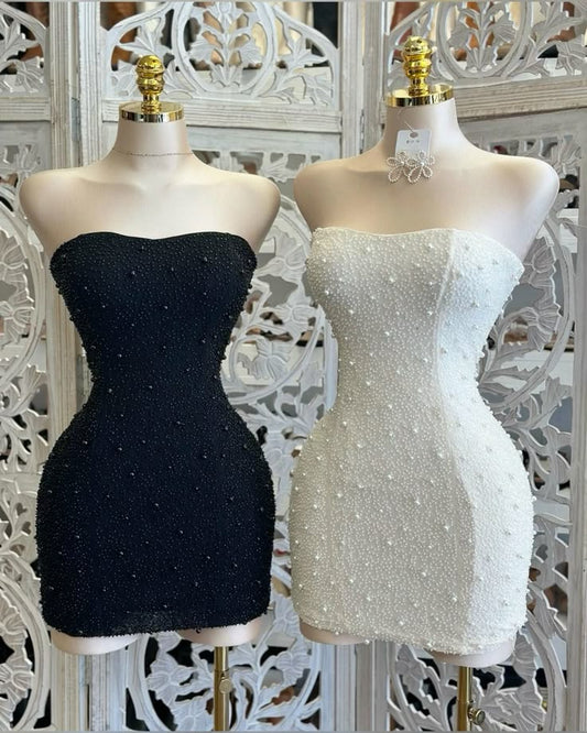Vestido corto de verano con lentejuelas, sin tirantes y corte tubo para 18 cumpleaños, minivestido para 21 cumpleaños, vestido de cóctel W0583