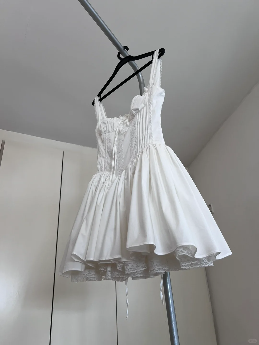 Vestido corto de encaje blanco con corte en A para fiesta de verano, formal, de escuela secundaria, cóctel, cumpleaños, W1002