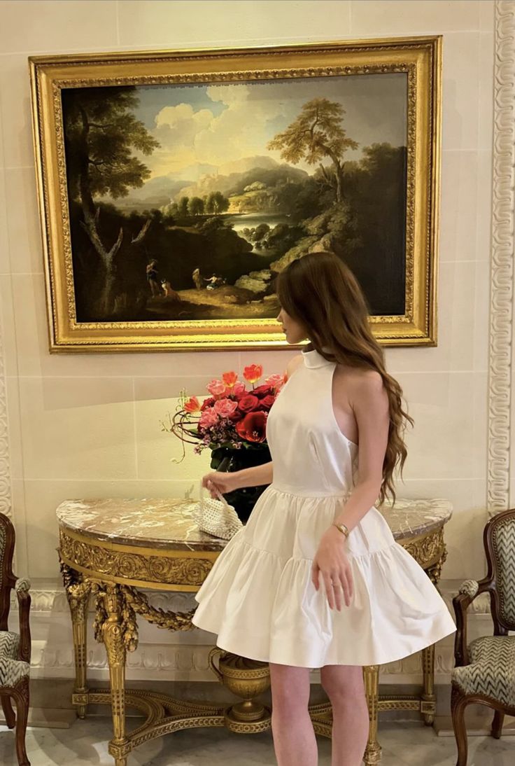 Bonito vestido de fiesta blanco corto de cuello alto para octavo grado, vestido formal de verano para escuela secundaria, vestidos de fiesta, atuendos de cumpleaños W1143