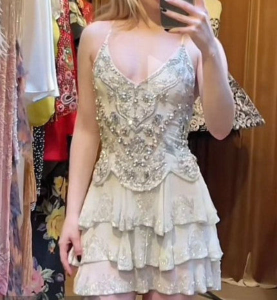 Vestido vintage de gasa verde menta claro con tirantes finos, corte A, para fiesta de 8.º grado, para verano, para escuela secundaria, para cumpleaños, W1153