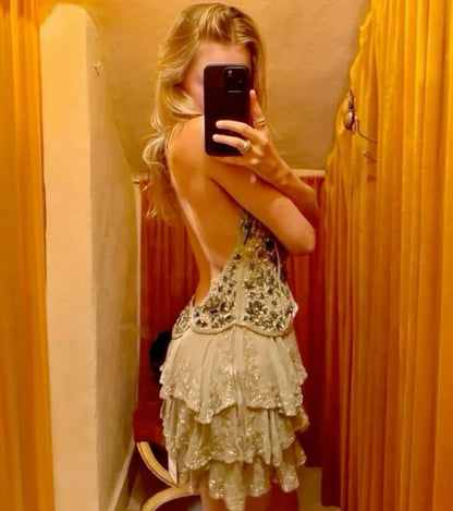 Vestido vintage de gasa verde menta claro con tirantes finos, corte A, para fiesta de 8.º grado, para verano, para escuela secundaria, para cumpleaños, W1153