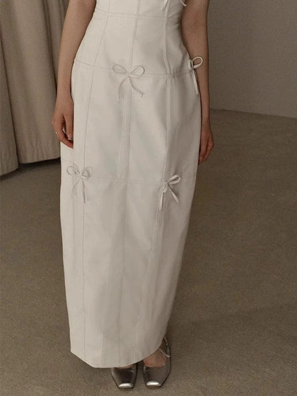 Vestido de novia vintage, sin tirantes, color marfil, con lazo, para verano, playa, largo, W0799