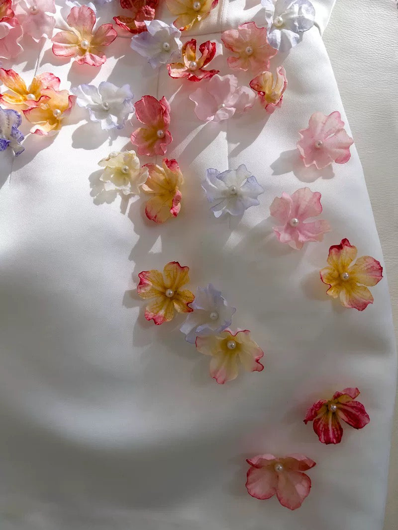 Bonito vestido blanco de verano con tirantes finos para adolescentes, vestido de fiesta para 16 cumpleaños, minivestido para 18 cumpleaños, vestidos de cóctel para mujer W828