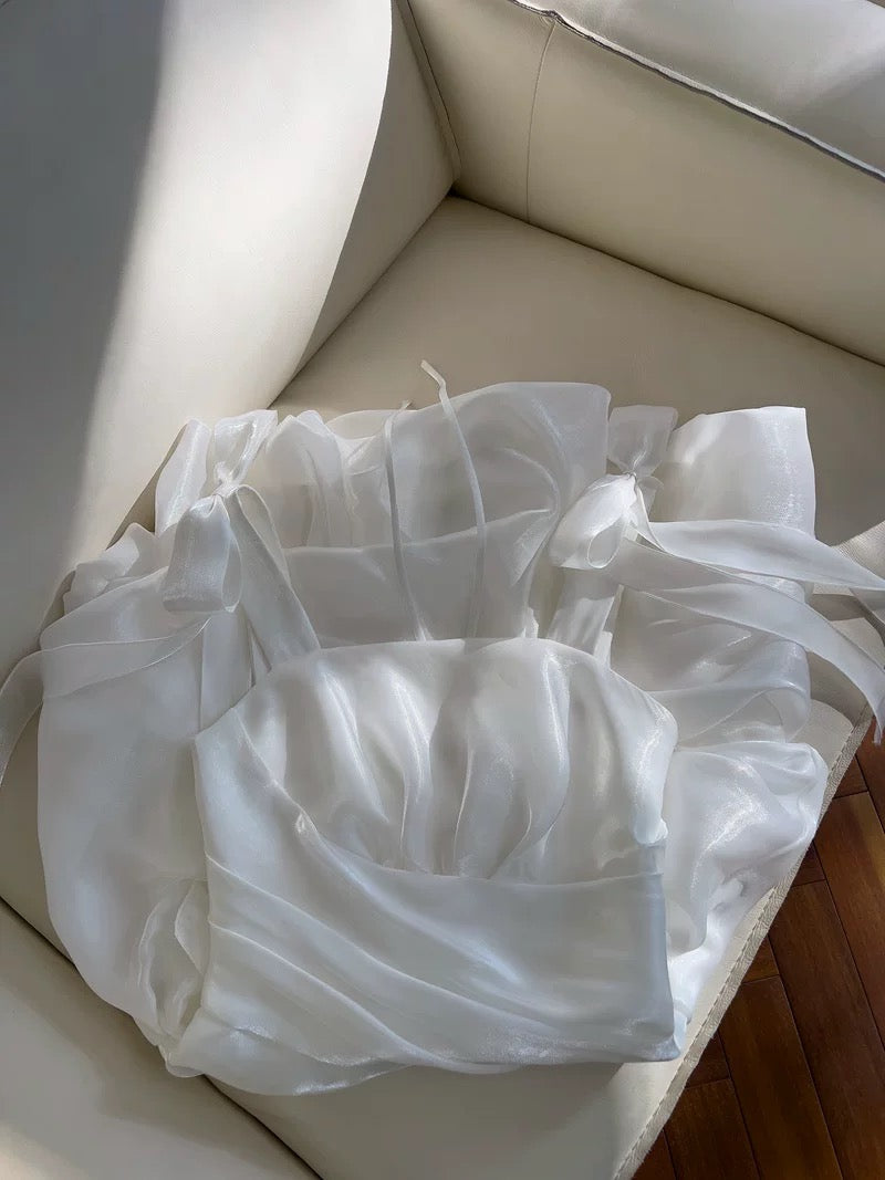 Bonitos vestidos blancos de verano para 16 cumpleaños adolescentes, con tirantes finos, minivestidos de cóctel para 18 cumpleaños, W830