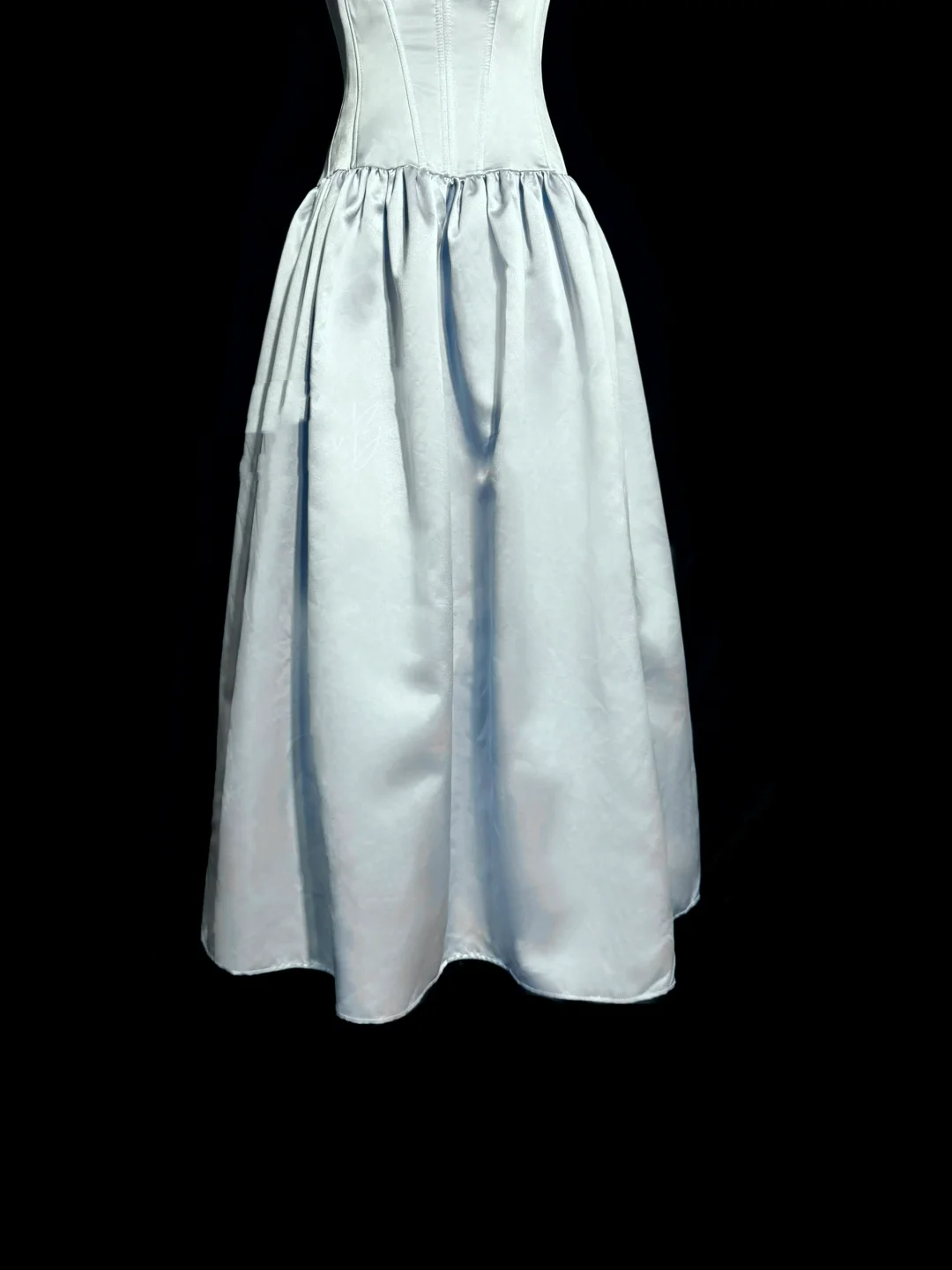 Vestido de fiesta vintage de satén azul cielo con tirantes finos, corte A, para verano, para 22 cumpleaños y 18 cumpleaños, W831