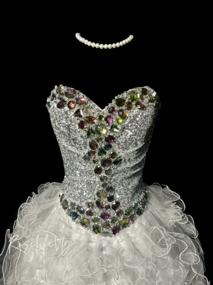 Hermoso vestido de fiesta corto de tul blanco con escote en forma de corazón para octavo grado, vestido de fiesta de verano para escuela secundaria, atuendos de cumpleaños W844