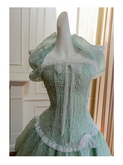 Bonito vestido de fiesta sin tirantes verde menta para adolescentes, vestido de verano para 16 cumpleaños, minivestido para 18 cumpleaños, vestidos de cóctel para mujer W895