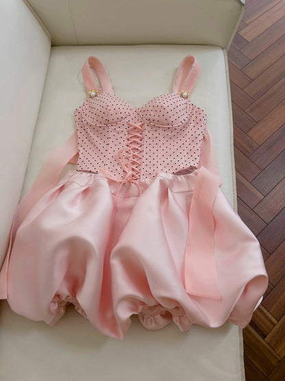Vestido de fiesta con escote corazón, sin mangas, de satén rosa, para adolescentes, para cumpleaños número 16, minivestido de cóctel para cumpleaños número 18, W910