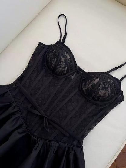 Vestido de fiesta moderno con tirantes finos y encaje negro, vestido formal corto para octavo grado, vestido de verano para escuela secundaria, vestidos de fiesta, trajes de cumpleaños W918