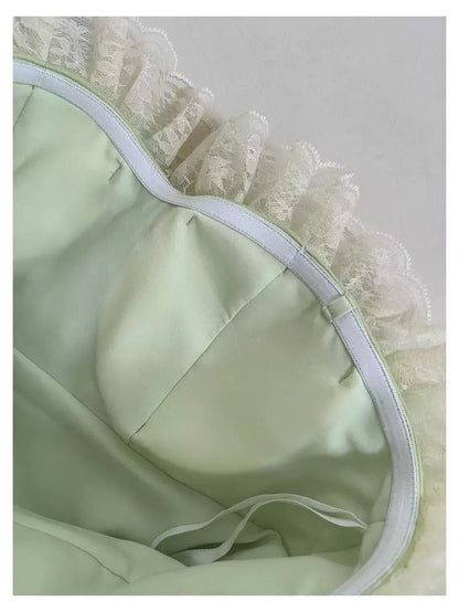 Vestido de fiesta moderno con tirantes finos, verde menta, sin mangas, formal, corto, para octavo grado, de verano, para escuela secundaria, de cóctel, para cumpleaños, W931