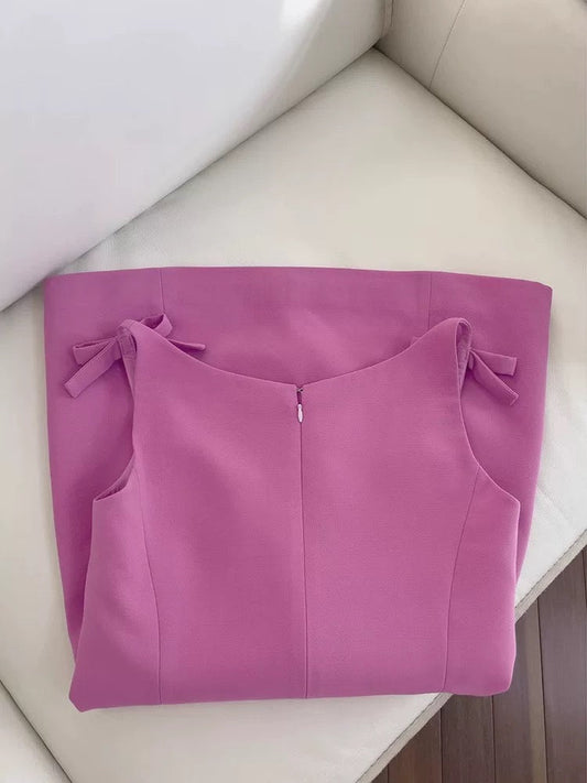 Vestido de fiesta de satén rosa, corto, elegante, con escote cuadrado y corte en A, para octavo grado, de verano, para escuela secundaria, de cumpleaños, W933