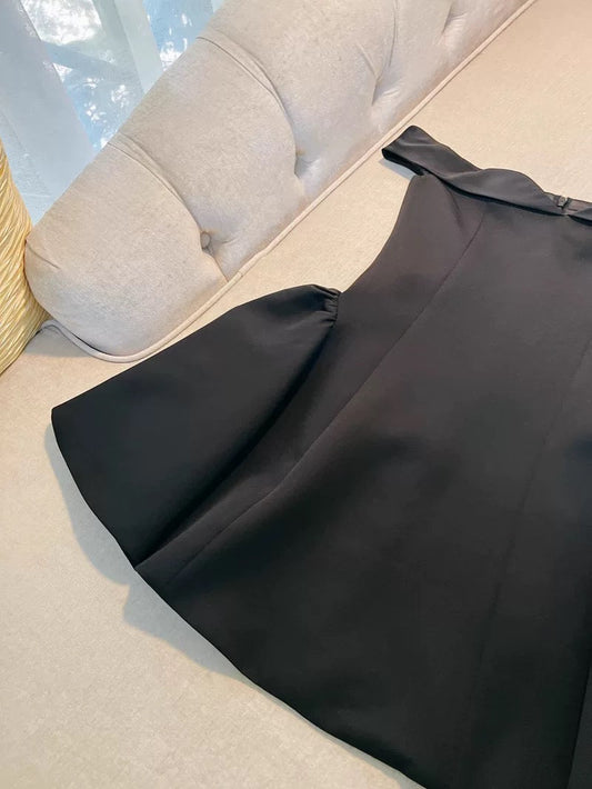 Vestido de fiesta corto de satén rojo con hombros descubiertos, estilo moderno, para octavo grado, para verano, para escuela secundaria, para cumpleaños, W934